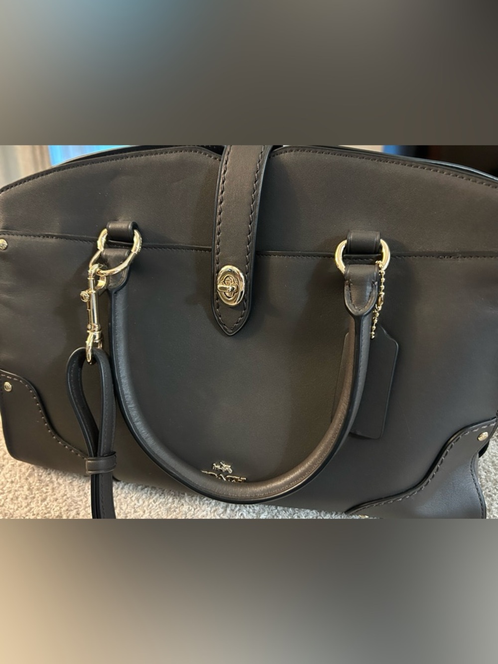 Coach Mercer 30 Brown Leather and suede Satchel with Gold Hardware NWOT.